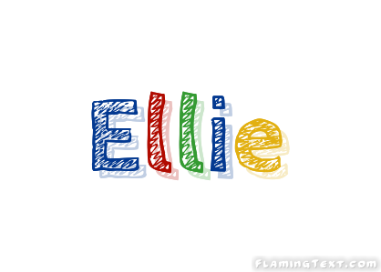 Ellie Female Name - in Stylish Lettering Cursive Typography Text