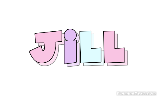Jill name cursive decorative script font rubber stamp