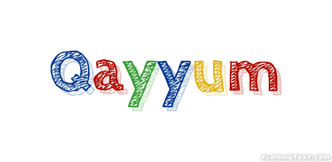 Qayyum Лого Бесплатный инструмент для дизайна имени от Flaming Text