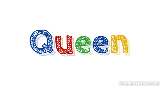 Queen ロゴ フレーミングテキストからの無料の名前デザインツール