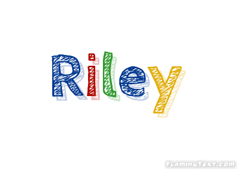 Riley girls name decorative lettering type design Stock Vector